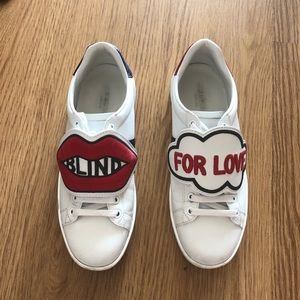 REAL Gucci Sylvie Web Accent Leather Sneakers